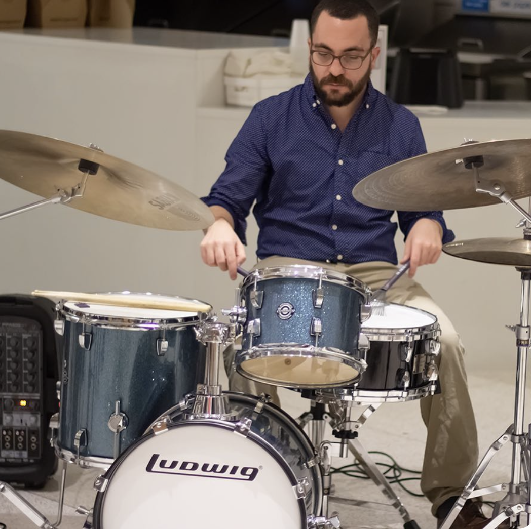 Ben Goldman performing on percussion